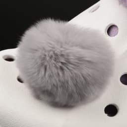 Single Sale Real Fur Pompom Fluffy Shoe Charms Multi-color Plush Ball Shoes Accessories Boys Girls Garden Sandals Decorations