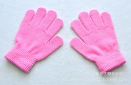 Winter 4-11 Year Old Children's Writing Cold-proof Warm Gloves Solid Color Knitted Wool Acrylic Full-finger Split-finger Gloves