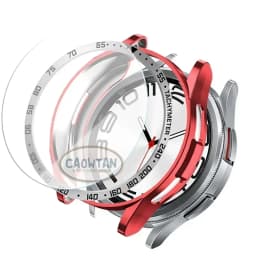 Tempered Glass+Bezel+Case For Samsung Galaxy Watch 6 Classic 43mm 47mm Cover TPU Bumper All-Around Protector Clear Screen Bezels