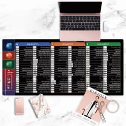 Shortcut Key Mouse Pad Desk Pad EXCEL/PPT/WORD Shortcut Key 8.3X10.2inch Keyboard Mouse Pad, Living Room Bedroom 3D Gaming Mouse