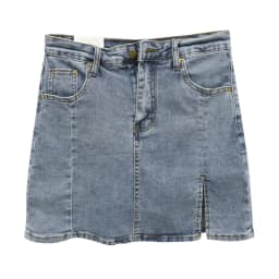 High Waist A-Line Skirt Slit Design Denim Short Skirt Women's Spring Autumn plus Size Slimming Split Half-length Skirt