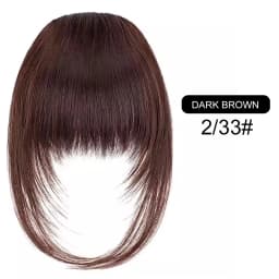 Women's Straight Synthetic Hair Extensions with Layered Bangs Side-Swept Bangs Natural-Looking Hairpiece for Versatile Styling