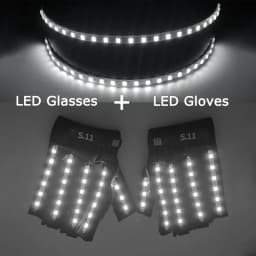USB Rechargeable LED Glowing Gloves Finger Lighting Flashing Gloves Glasses Stage Performance Costume Dance Concert Decor