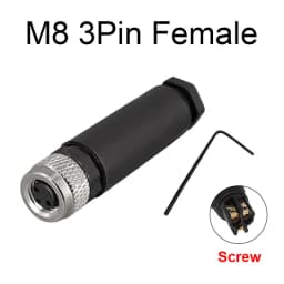 M8 Sensor Connector Waterproof Male&Female Plug Straight Angle Screw Threaded Coupling 3Pin 4Pin