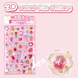 6-Style Japanese 3D Cute Stickers - Crystal Embossed Design for Phone Case, Journal, Dairy Photo, DIY & Creative Collag Material
