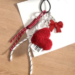 Heart Shaped Leather Plush Silicone Cord Chain Key Pendants Women Charm Bag Pendant Couple Key Ring Kid Toy Gift Key Jewelry