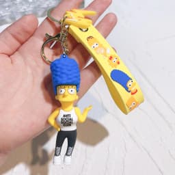 Cartoon The Simpsons Keychain Lisa Bart Homer J. Simpson Keyring Backpack Creative Car Key Chain Accessorie Toys Christmas Gifts