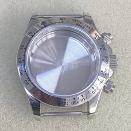 VK63 Watch Case with Sapphire Glass Stainless Steel Case with Ceramic Bezel Men's Watch Accessories for VK63 Quartz Movement