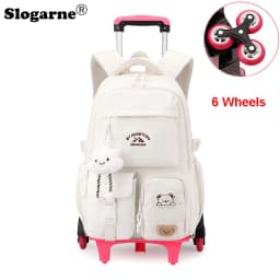 2026 Children Wheeled Backpack Students Schoolbag Rolling Backpacks Bag Kids School Trolley Bookbag Girls School Bag with Wheels