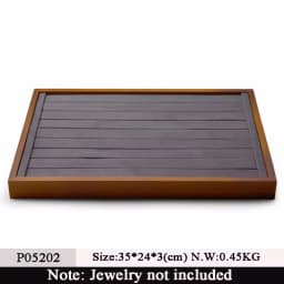 Oirlv Multi-function Wood Flat Jewelry Tray Stackable Jewelry Drawer Organizer Bracelet/Watch/Earrings Showcase Jewelry Holder