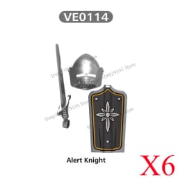 Medieval Military Castle Black Hawk Knight Building Blocks Gothic Cavalry Armor Shield Axe Soldier Figure Accessories Bricks Toy