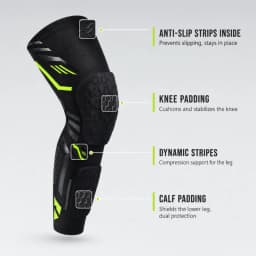 2PCS Separate Anti-Collision Knee Pad – Dual weight-bearing protection for knee cap & calf. Shock absorption + enhanced safety. For basketball, running & gym.