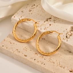 3pair/set Simple Twist Circle Round Hoop Earrings for Women Waterproof Stainless Steel Huggie Ear Buckle Statement Jewelry 2026