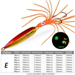 1PC Slow Pitch Jigging Lure Dual Hook Glow-in-the-Dark Slow Jig Fishing Bait 60g-180g 200g For Offshore Saltwater Boat Fishing