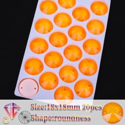 VC Neon Fluorescent Roundness Sew on Rhinestone Roundness Sewing Diamond Glass Diamond Flatback DIY Accessories Wedding