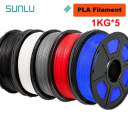SUNLU 5KG 3D PLA/PETG/PLA PLUS/Clear Filament 1.75mm 5Roll 1KG Printer Neatly Wound 3D Filament for 3D Printer & 3D Pen