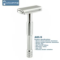 Kampfe CNC machining manual safety shaver with 5 spare razor blades, hair salon tools, men's gifts, women's shaving knives