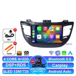 Android 15 Car Radio For Hyundai Tucson IX35 3 2015 2016 2017 2018 Multimedia Wireless Carplay Auto Qualcomm QLED Navigation DSP