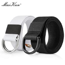 Maikun 2PCS Men Belt Double Ring Buckle Waistband Casual Canvas Belts Belt For Men