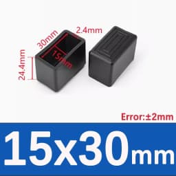 Black Square Silicone Chair Leg Caps PVC Soft Rubber Pipe Sleeve Tube Cap Non-slip Table Foot Dust Cover 10x10mm-45x75mm