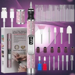 YIKOOLIN Electric Nail Drill Set Portable 4 Speeds Professional Manicure Pedicure Kit for Nail Salon Exfoliation Polishing