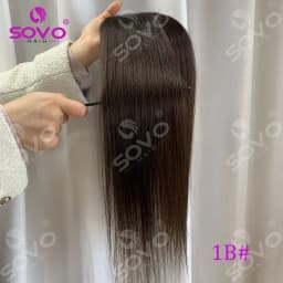 Remy Human Hair Topper Without Bangs 10×12CM Hand Stitched 360°3D Invisible Hair Piece Natural Cover For Thinning Hair