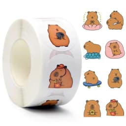 500Pcs Capybara Stickers Roll 1'' Cute Animal Stickers for Kids Stickers,Teacher Reward Supplies Colorful Stickers for Classroom