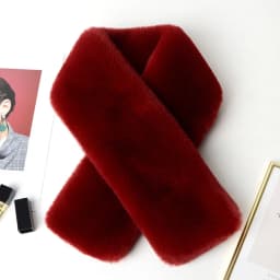 Cute Solid Color Cross Scarf Thicken Faux Rabbit Fur Neck Scarf Neck Warmer Girls