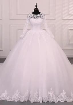 Long Sleeve Wedding Dresses Cheap Wedding Dress Pure White Wedding Dresses With Train Customized Brides Party Dress 2025 New