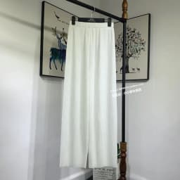 Women's Summer Chiffon Wide Leg Pants Casual Candy Color Loose Long Pants Lady Chic Solid Color High Waist Wide Leg Trousers