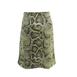 Combhasaki Women Summer Y2K Vintage Serpentine Snake Pattern Print High Waist Midi A Line Skirt Party Club Streetwear