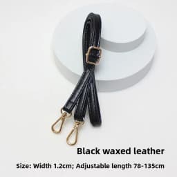 New Yu Black Leather Bag Strap Single Shoulder Crossbody Bag Long Strap School Bag Backpack Accessories Women's Bag Belt
