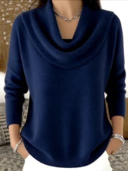 Women's 2026 Autumn/Winter Solid Color Long Sleeve Sweater Tops Fashionable And Stylish Knitwear for Ladies