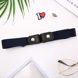 New No Buckle Stretch Buckless Belt Invisible Elastic Waist Belt Unisex for Jeans Pants, Lazy Belts for Women Men