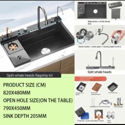 Neptune Star Whale Rain Vegetable Washing Basin Large Single Slot Thickened 304 Stainless Steel Sink Kitchen Household Dish Sink