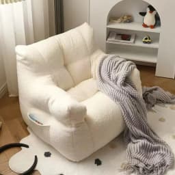 Children's Lazy Sofa Chair - Soft Cotton & Linen Fabric with Removable Washable Cover, Perfect for Reading & Playtime