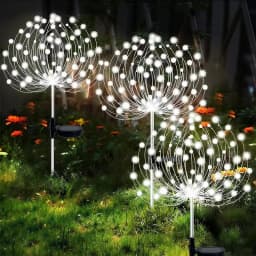 Solar Firework Stake Lights 60-420LED Lamps 8 Modes Waterproof IP54 Rating Warm White White Colorful Yard Patio Holiday Decor