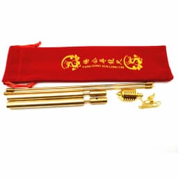 Copper pull rod, 2 divination rods - solid copper and brass, with gift box and bag - detecting gold, water, ghost hunting