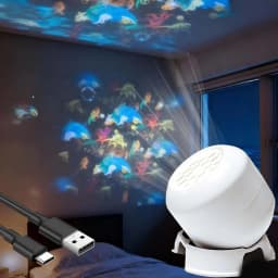 Mini Marine Night Light, 360° Rotating Fish & Bubble Projection, Soothing USB Lamp for Kids' Room, Calming Sleep Companion Gift