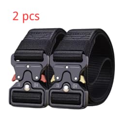Red Ears Plastic Buckle Tactical Belt Men'S Multifunctional Military Fan Canvas Belt Outdoor Faux Nylon Training Waist Belt