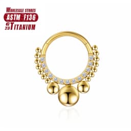 G23 Titanium Flower Nose Rings Hoop Zircon Piercing Diaphragm Tragus Cartilage Ear Perforated Clicker Ladies Lip Body Jewelry
