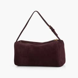 Donna-in Genuine Mini Suede Handbag Real Leather Square Pen Container Bag for Women