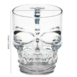 Classical Pirate Partner Beer Cup Crystal Glass Creative Skull Face Bone with Handle Drinking Wine Vodka Essential Bar KTV