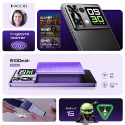 Cubot P90 Smartphone Helio G100 Octa-core 24GB+256GB 6.88Inch 120Hz Display 5100mAh Battery 64MP Camera Android 15 CellPhone NFC
