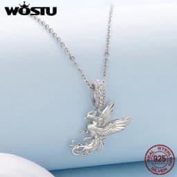 WOSTU 925 Sterling Silver Flying Dragon Charms Pendant Colorful Phoenix Beads Fit Original DIY Bracelet Wholesale