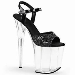 Stripper Shoes Clear 20cm Rhinestone Platform Hate Sky High Sandals Nightclub Model Shining 8inches High Heels New Bride Exotic