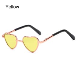 Cute 8CM Miniature Sunglasses Heart Shape Metal Frame Glasses For 14Inch &18Inch Dolls Accessories Plush Toys Doll Eyeglasses