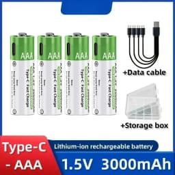 2026 NEW Lithium-Ion Battery Type-C Rechargeable High-Capacity AA&AAA Battery For Remote Control, Mouse, Electric Toys