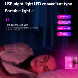 1x Night Light LED Interior Lights USB Mini Interior Ambient Lighting Decorative Lamp Indoor Lighting RGB for Bedroom Car Office