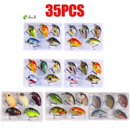 HENGJIA 5pcs 1.5g-2g 3cm Mini Crankbait Kit Artificial Wobblers Hard Bait Bass Trout Fishing Lure Tackle Pesca Peche Truite